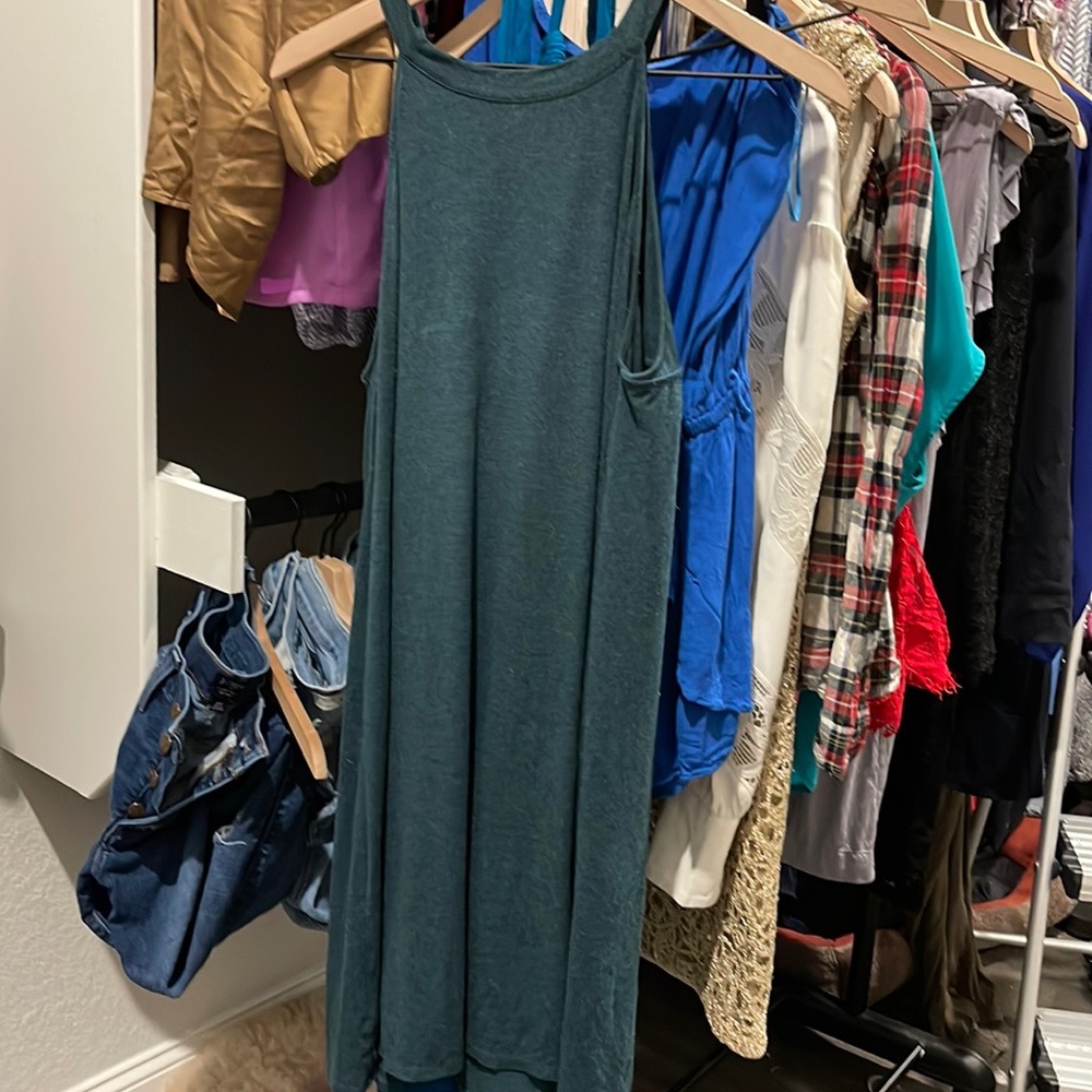 Loft halter green halter dress size medium